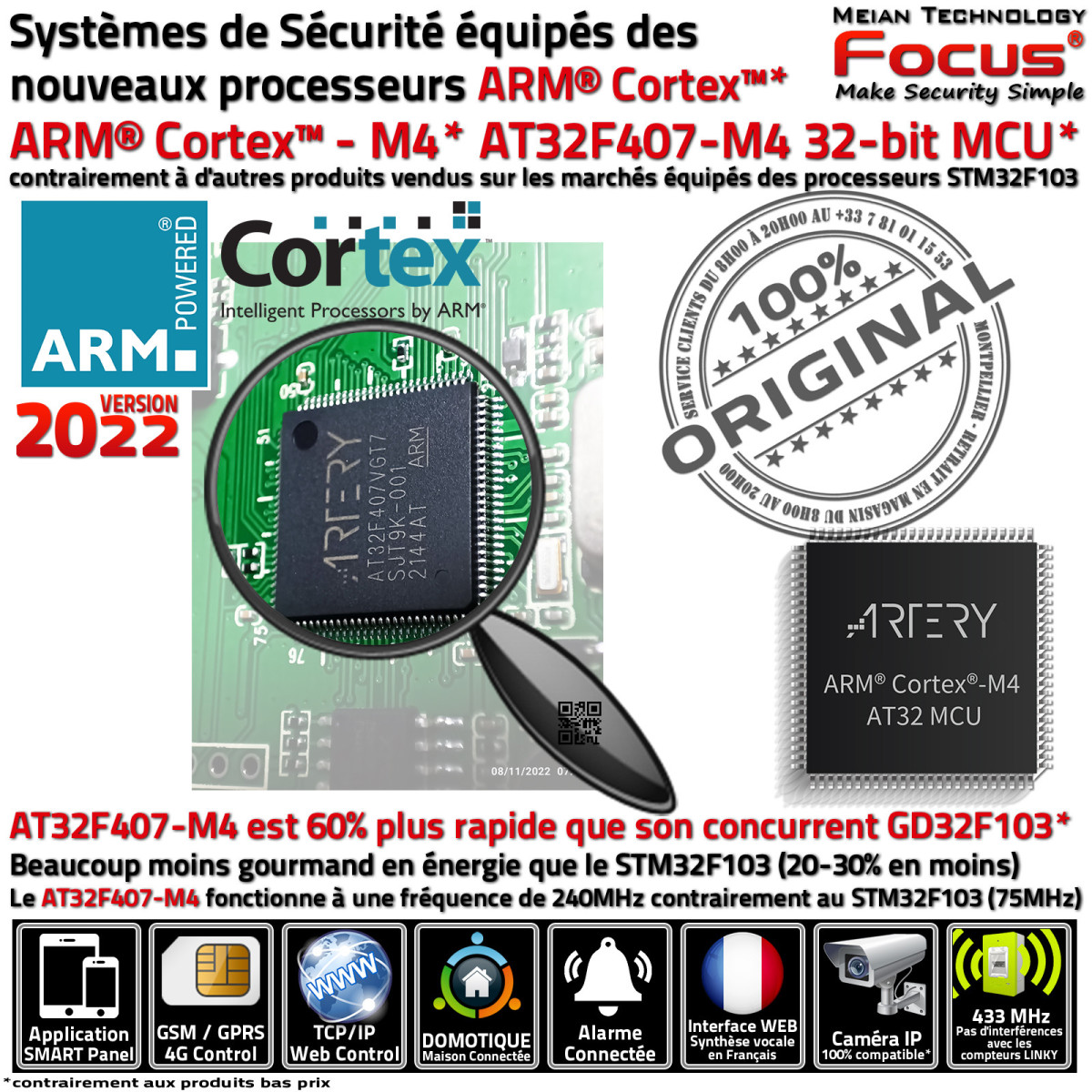 Sirène Solaire MeianTech Focus MD-326R - 433MHz LED GSM - Neuf