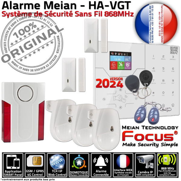 F3 ORIGINAL Focus ST-VGT Mouvements Détection Surveillance Alarme FOCUS Chambre Pièce Appartement GSM Logement Contrôle Connecté