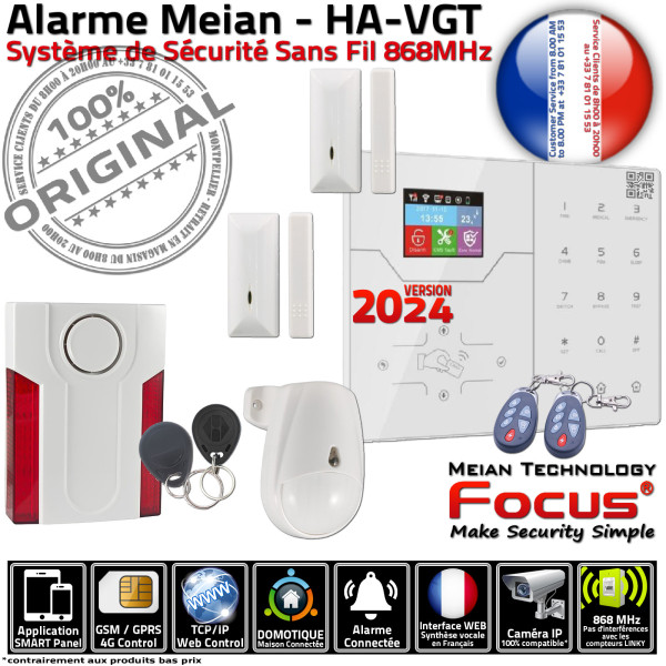 F1 Système Connecté ST-VGT Capteur Sirène Entreprise Porte Connectée ORIGINAL Magnétique Détecteur Appartement Meian Mouvement C