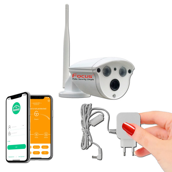 Mémoire Micro-SD HA-8403 Caméra sans Alarme Wi-Fi Surveiller Sécurité Logement Système RJ45 Protection Vision Nuit Extérieur Enr